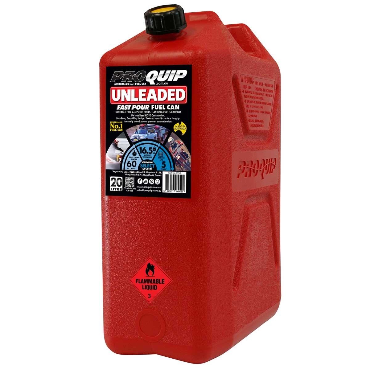 Proquip Flast Flow Fuel Can 20L Red