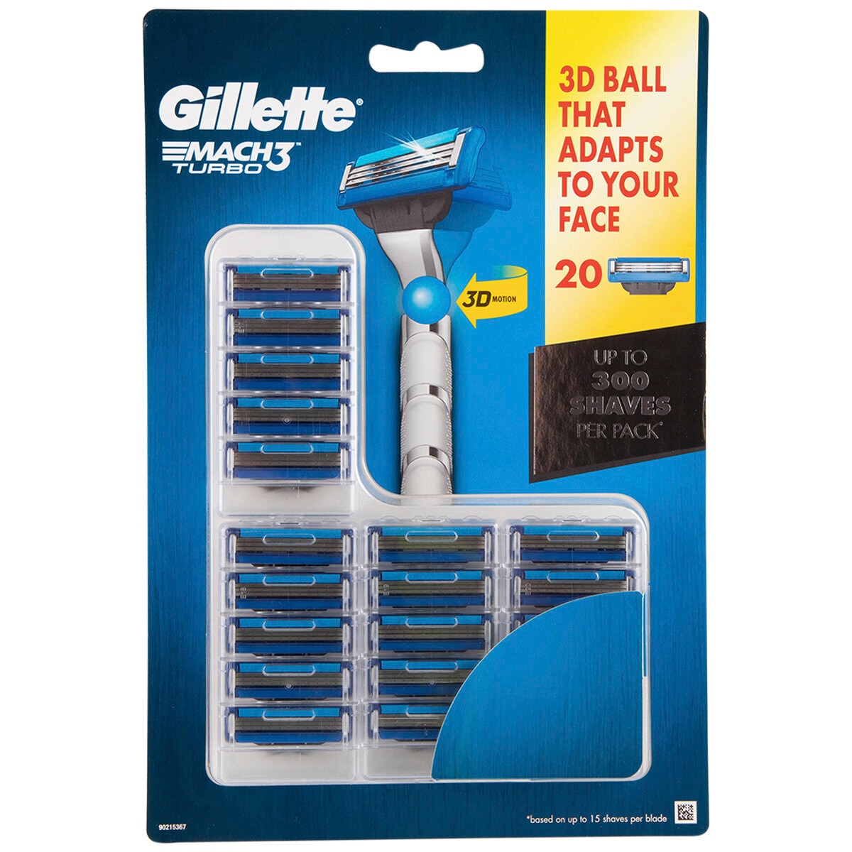 Gillette Mach3 Turbo Cartridges 20 Pack