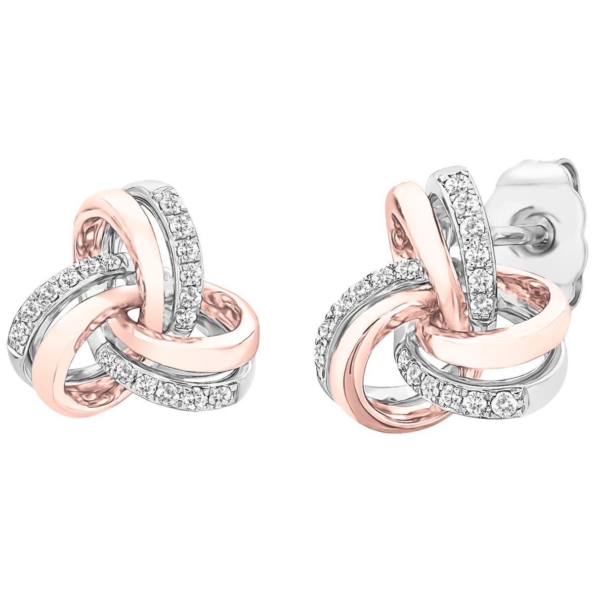 0.15ctw Diamond Circles Earrings (Love Knot)