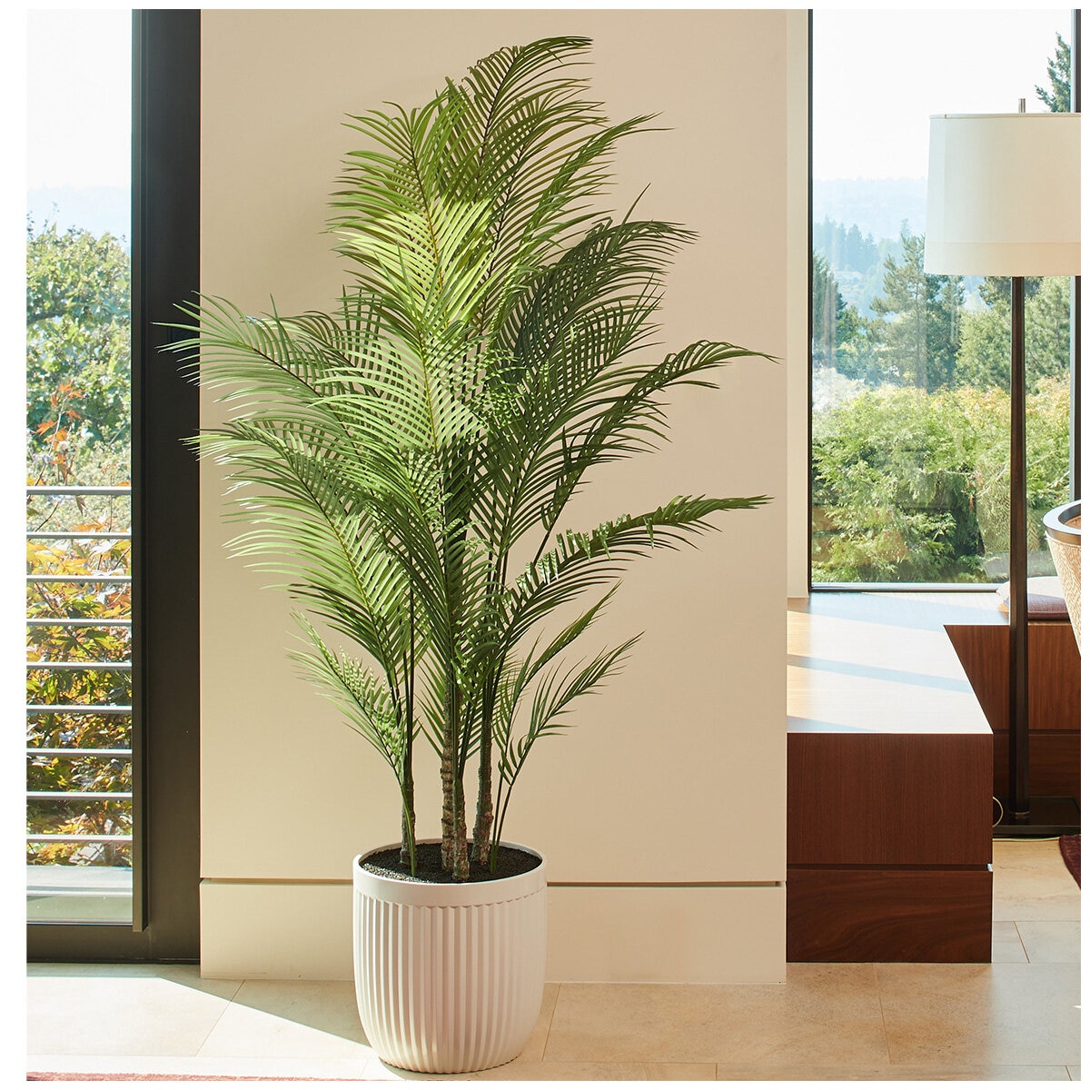 CG Hunter Faux Palm Tree in Ribbed Pot 2M