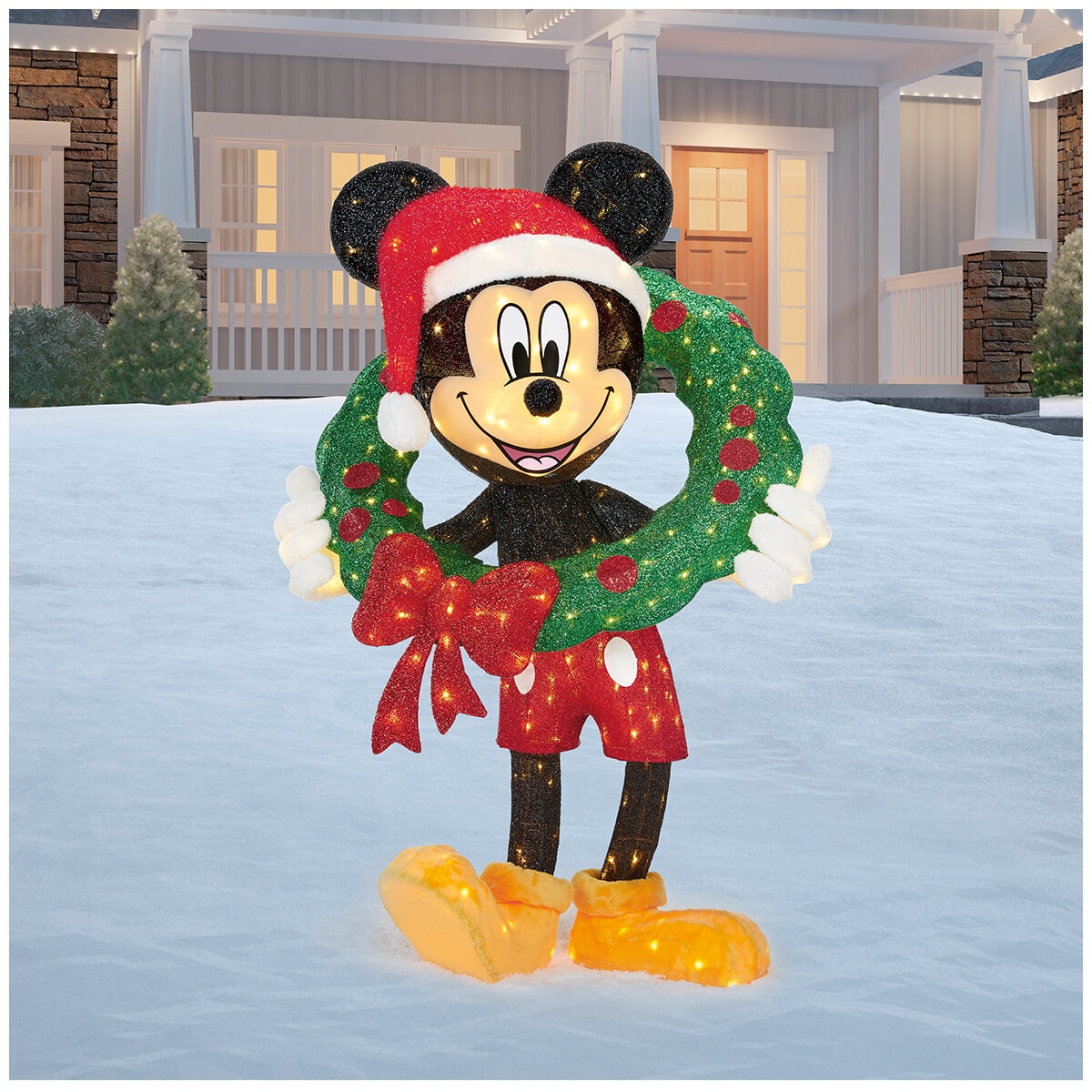 LED Mickey With Wreath 1.2M