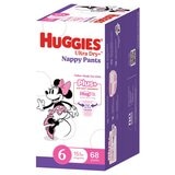 Huggies Nappy Pants+ Size 6 Girl 68CT