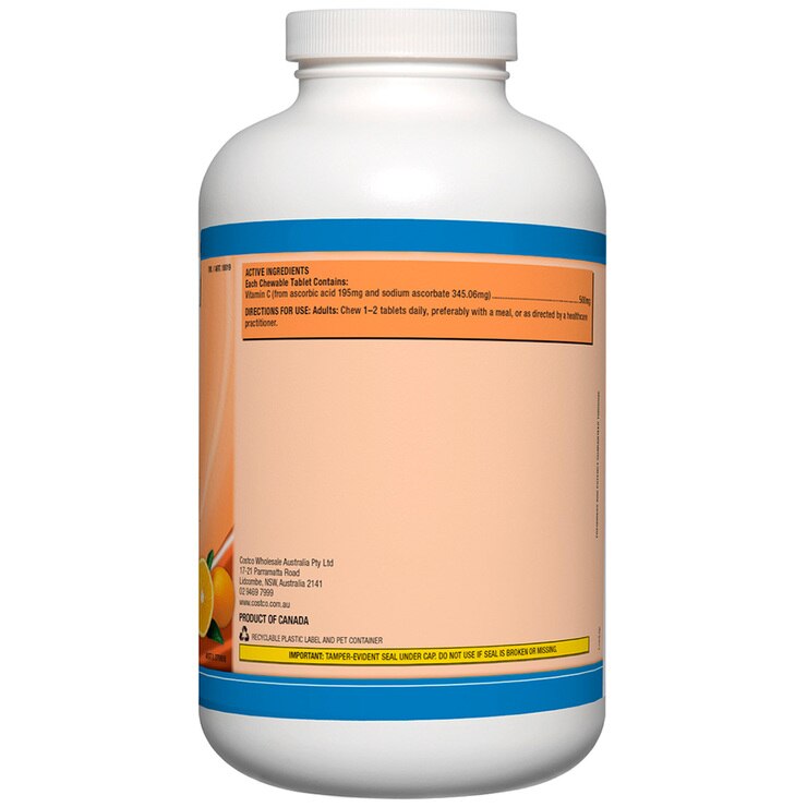 Kirkland Signature 500mg Chewable Vitamin C, 500 Tablets Costco Australia