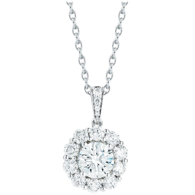 18KT White Gold 0.84ctw Round Brilliant Cut Diamond Pendant Costco Australia