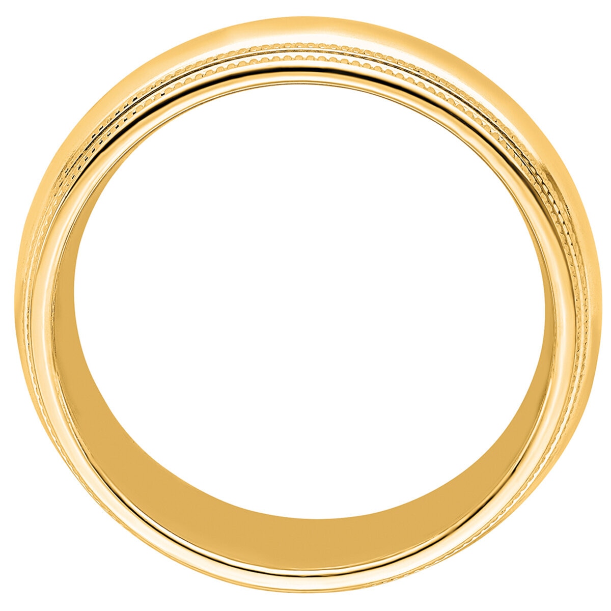 14KT Yellow Gold Men's 7mm Milgrain Wedding Band