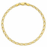 18KT Yellow Gold Flat Curb Long Bracelet 3.3g