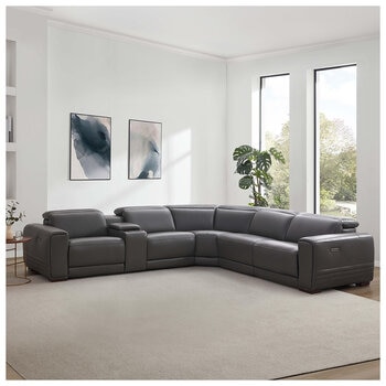 Aiden & Ivy Leather Power Reclining Sectional