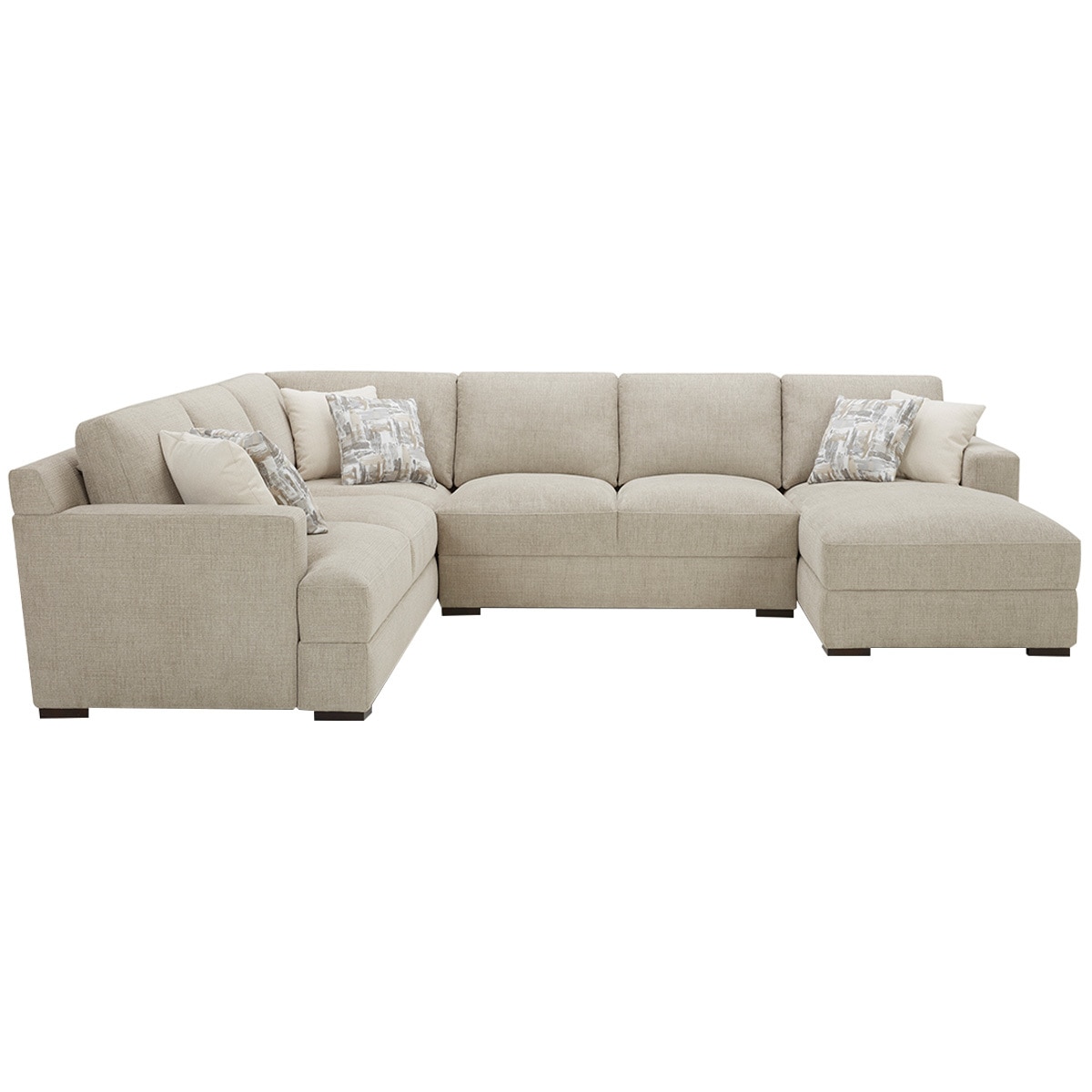 Fabric Sectional with Ottoman