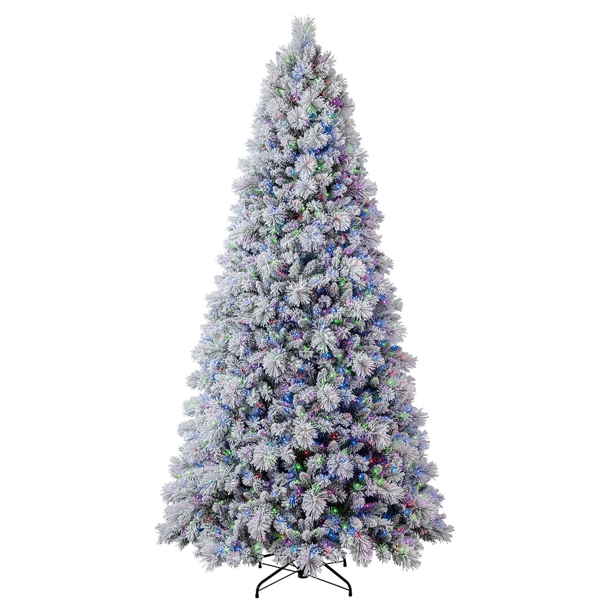 Pre-Lit Glitter Flocked Cashmere Artificial Christmas Tree 2.74M