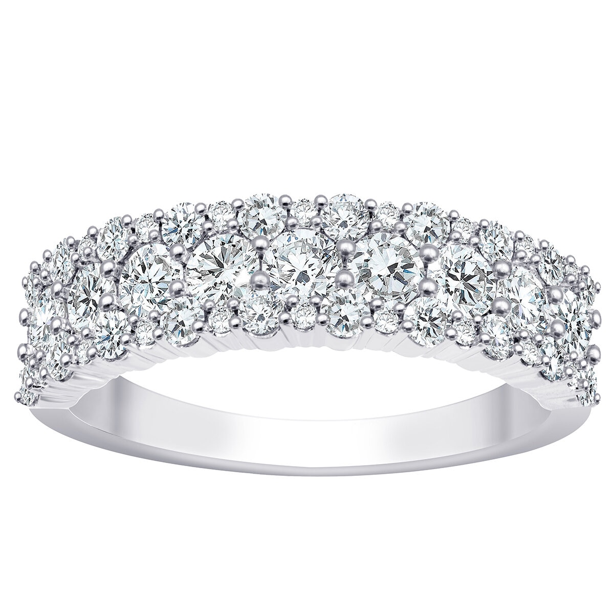 18KT White Gold 1.00CTW Round Brilliant Cut Diamond Anniversary Ring