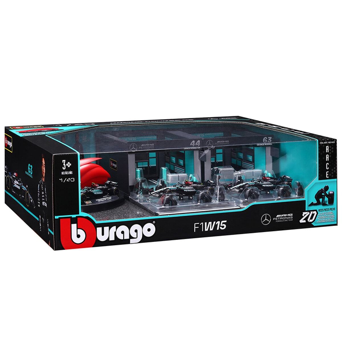 Burago 143 Formula One Racing Deluxe Paddock Mercedes