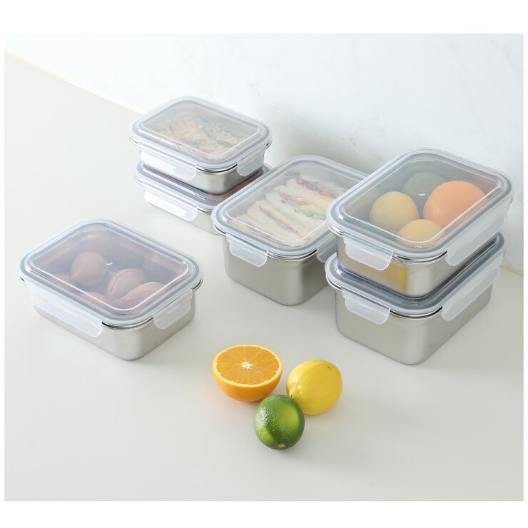 Neoflam Stainless Steel Container Microwavable 12 Piece Set