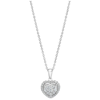 18KT White Gold Round Brilliant Cut 0.42ctw Diamond Pendant