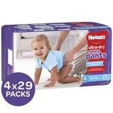 Huggies Ultra Dry Nappy Pants, Boys, Size 4 Toddler (9-14kg), 116 Count