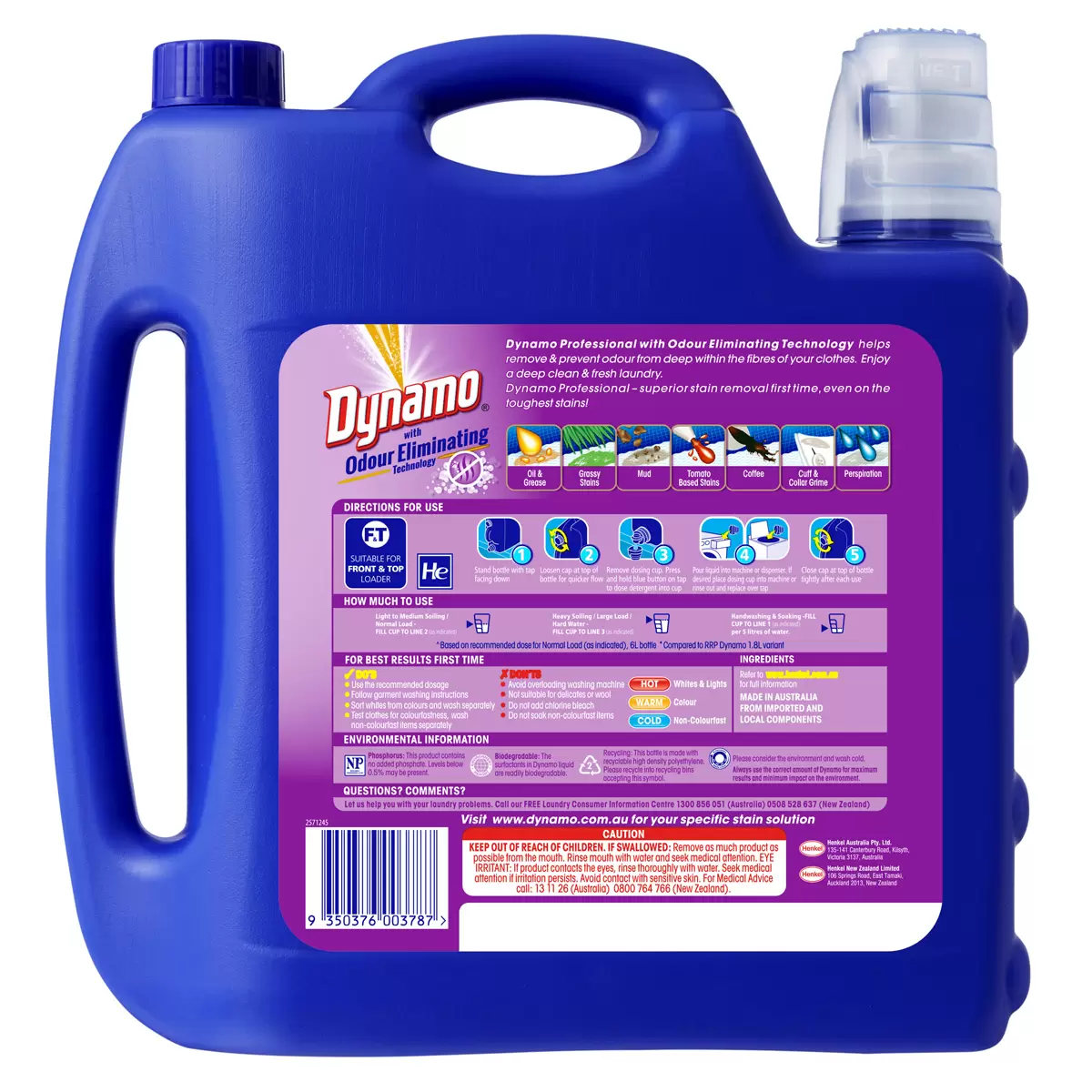 Dynamo Professional Odour Eliminating Laundry Liquid 6 Litre