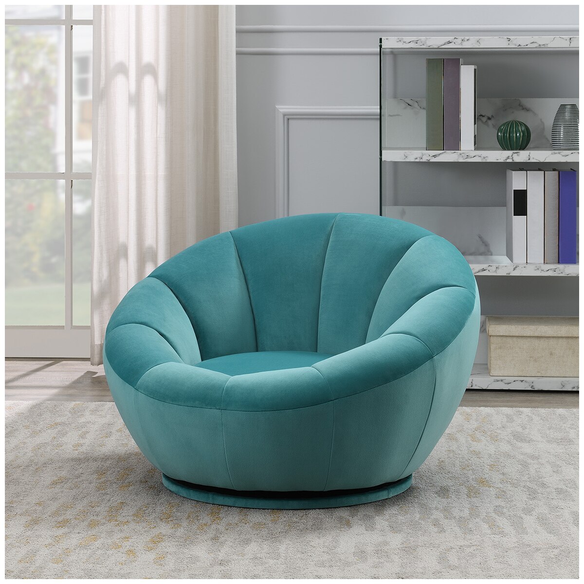 LF Fabric Swivel Chair - Green