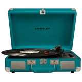 Crosley Cruiser Deluxe Portable Turntable - Teal + Free Record Storage Crate