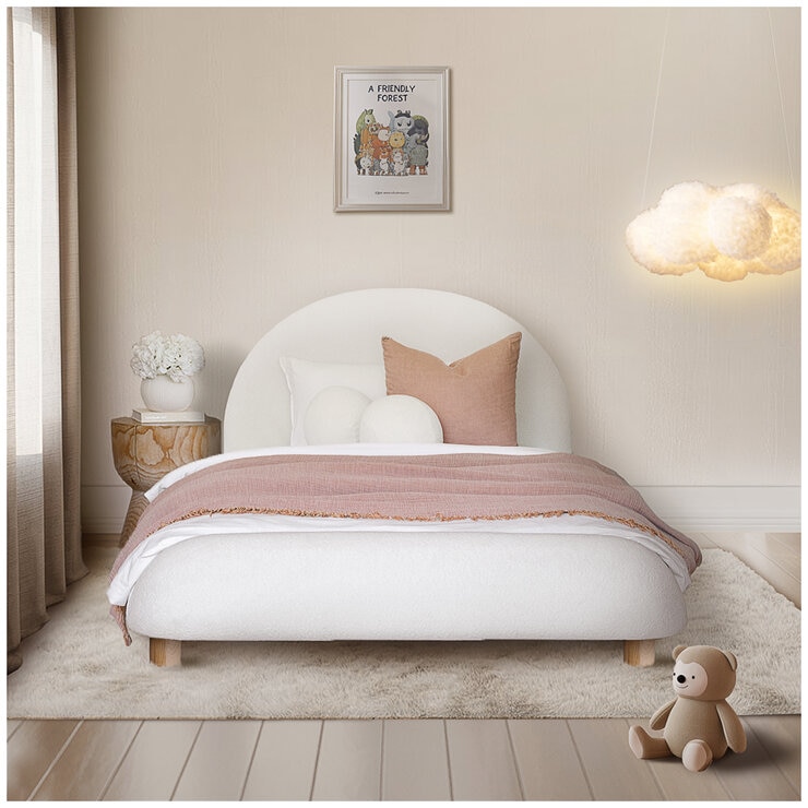 Aesthetik Kids Upholstered King Single Bed Ivory