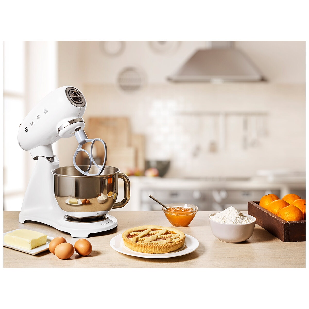 Smeg 50's Style Stand Mixer White SMF03WHAU