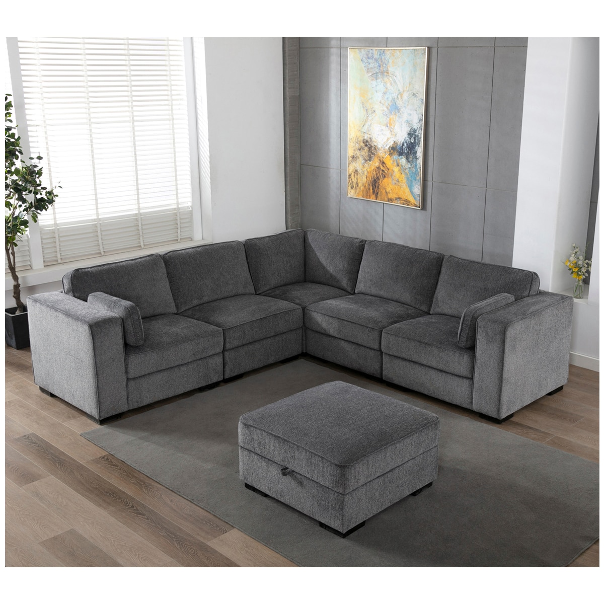Brookhaven Modular Fabric Sectional with Ottoman Costco Australia