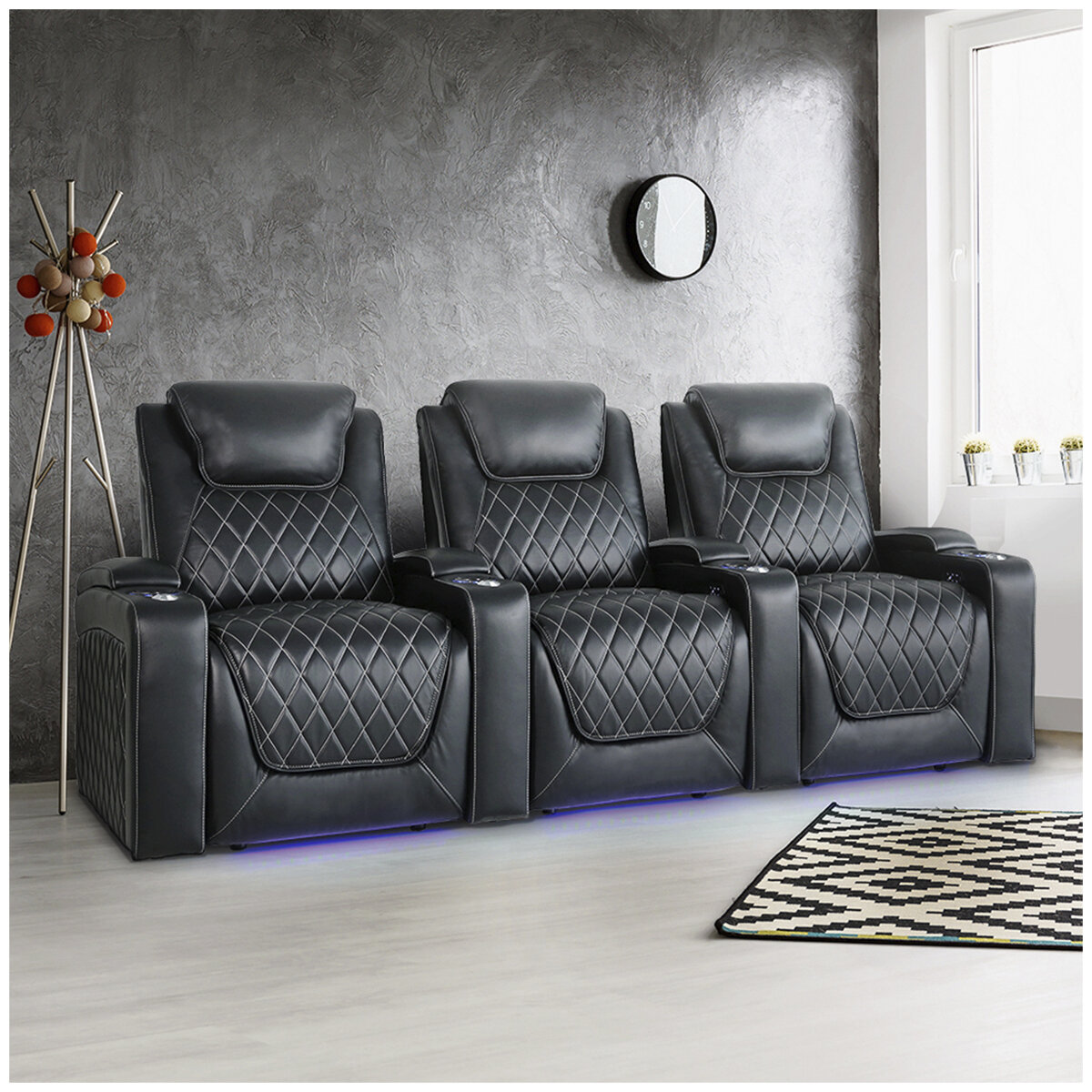 Valencia Home Theatre Oslo Edition 3 Seater Black