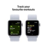 Apple Watch SE GPS 44mm Silver Aluminium Case With Blue Cloud Sport Loop