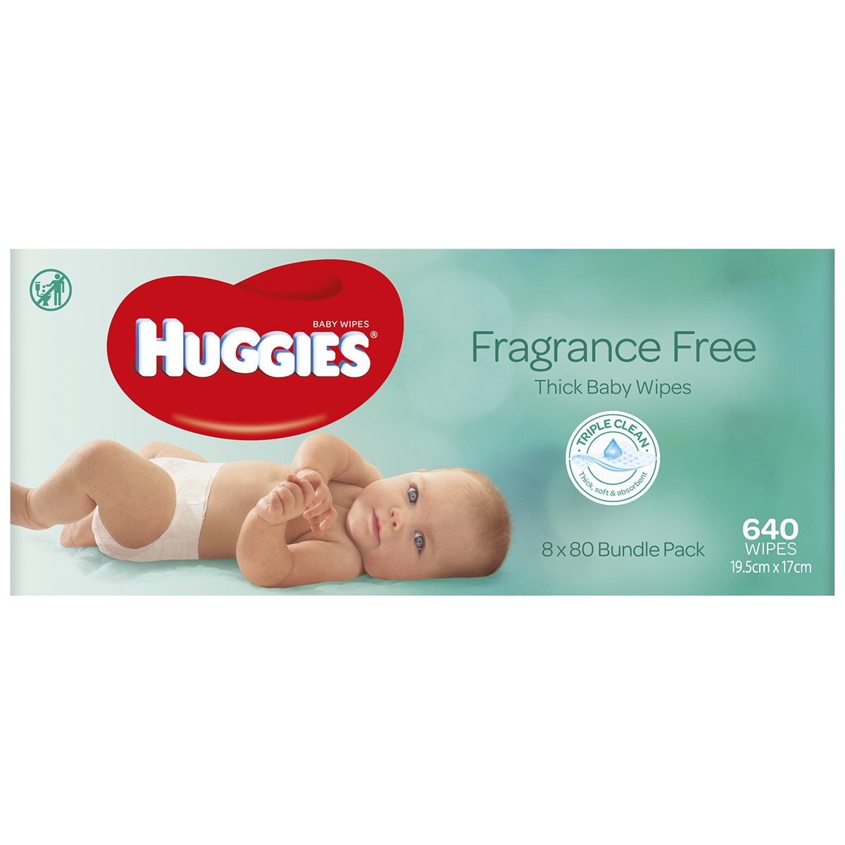 Huggies Baby Wipes Fragrance Free 8 x 80 Bundle Pack | Co...