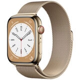 Apple Watch Series 8 GPS + Cellular 41mm Gold Stainless Steel Case with Gold Milanese Loop