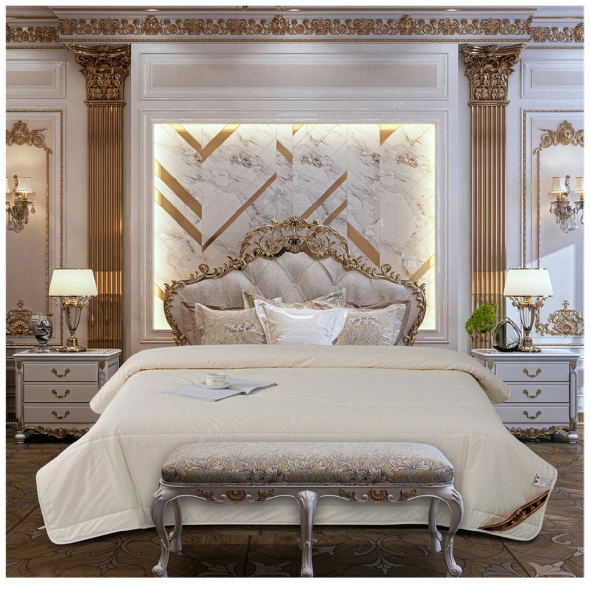 Ausgolden Baron Cotton Sateen & Pure Wool All Season Quilt King