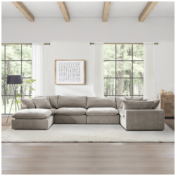 Aiden & Ivy 6 Piece Fabric Modular Sectional