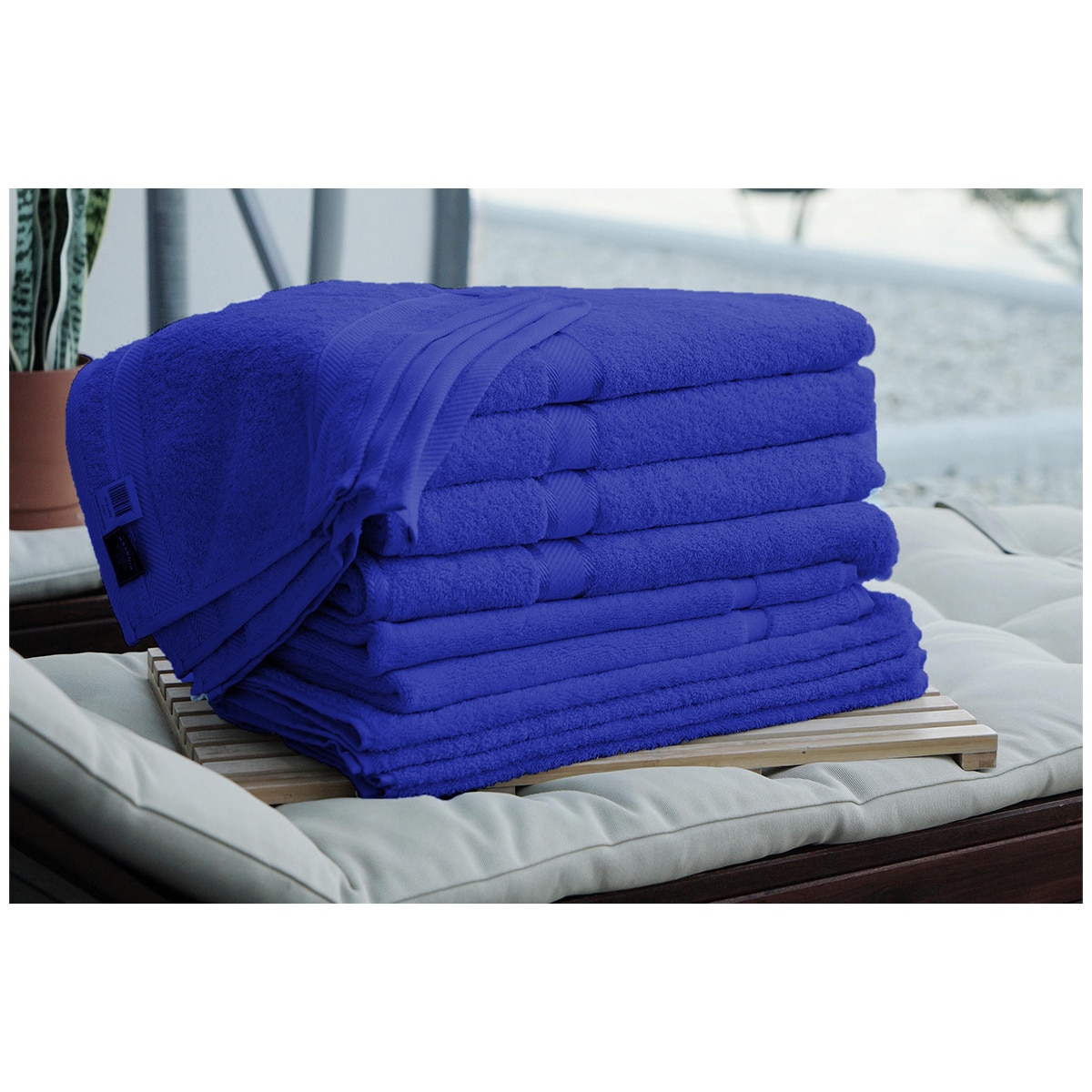 Kingtex Plain dyed 100% Combed Cotton towel range 550gsm Bath Sheet set 14 piece - Navy