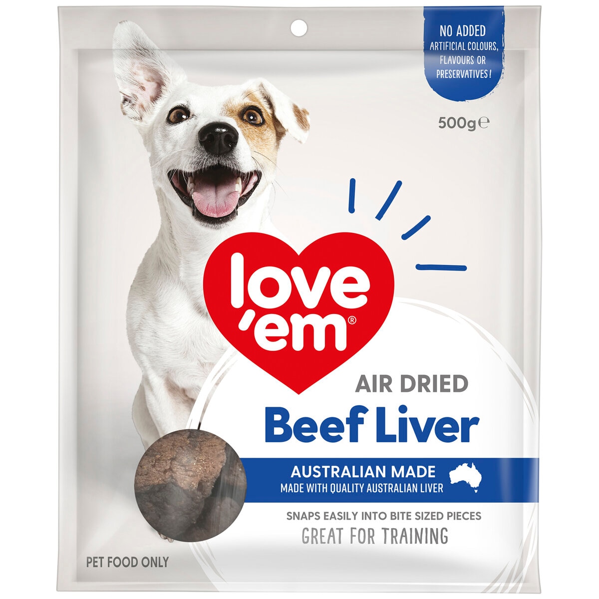 Love' Em Beef Liver Treats 2 x 500 gram