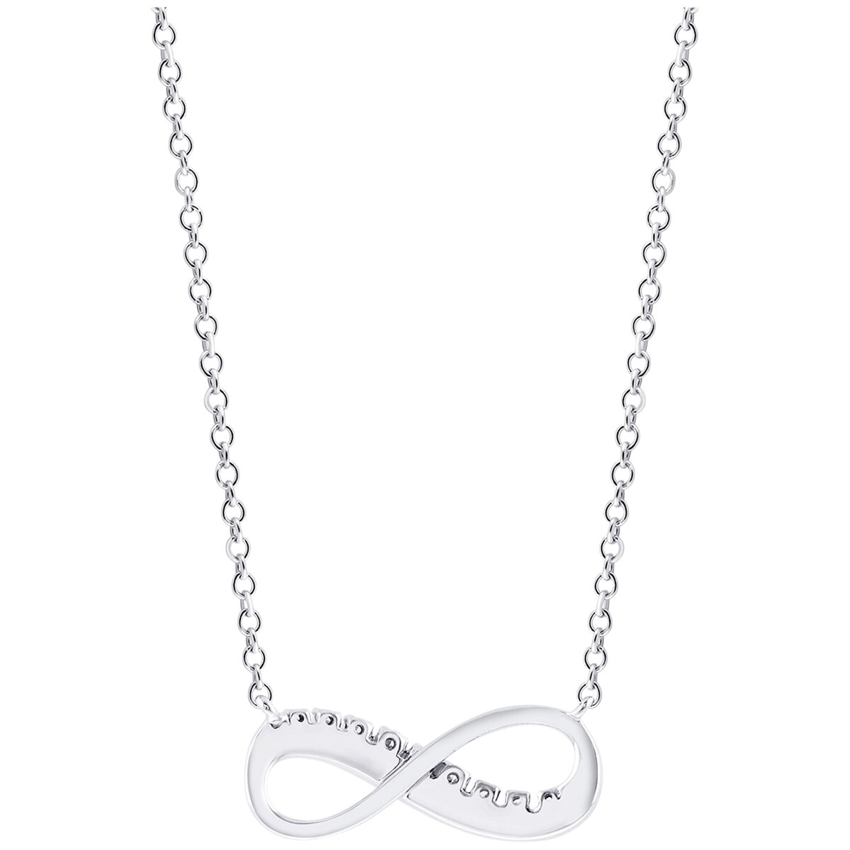18KT White Gold 0.05ctw Diamond Infinity Pendant