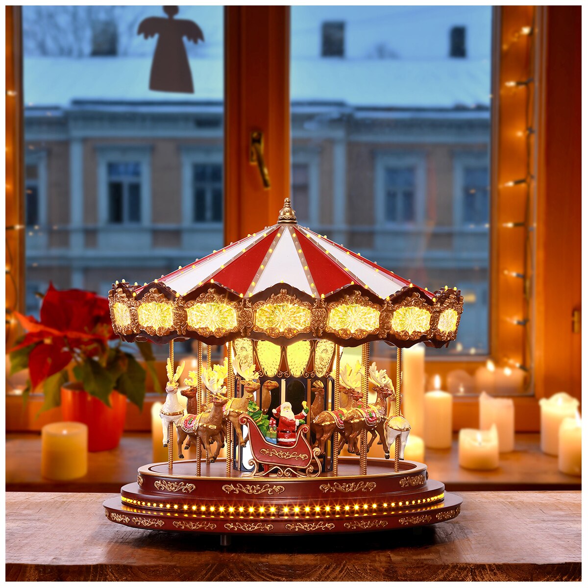 2022 Christmas Carresel Christmas Carousel With Carol Music & 240 Led Lights | Costco Aust...