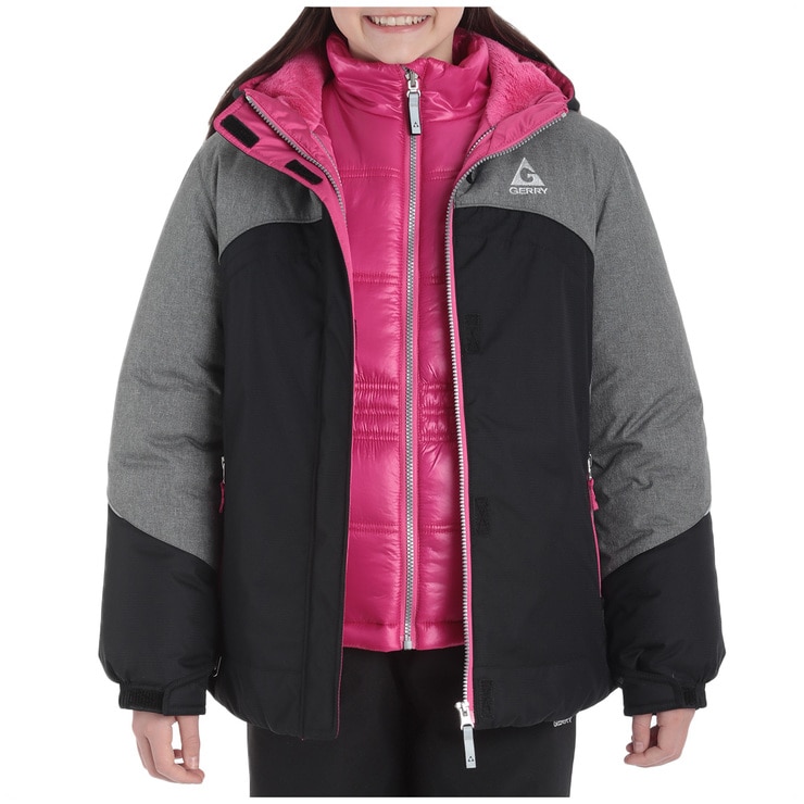 Gerry Girls' Ski Jacket & Beanie Black Costco Australia