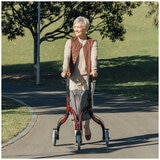 Altus Premium Lightweight 3 Wheel Rollator Walker With Convenient Storage Bag Red