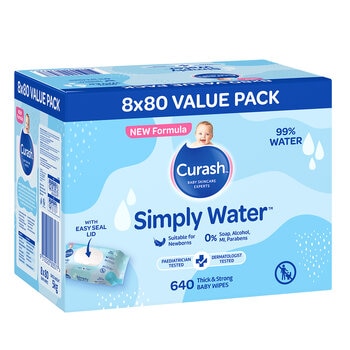 Curash Simply Water Wipes 640 Count