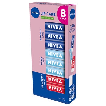 Nivea Lip Care For Soft Supple Lips 8 Pack