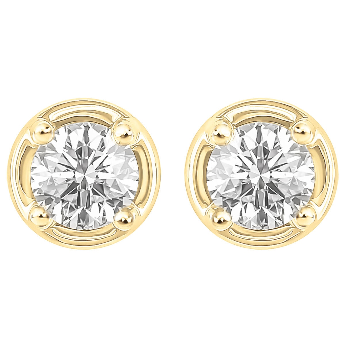 18KT Yellow Gold 0.45ctw Diamond Earrings