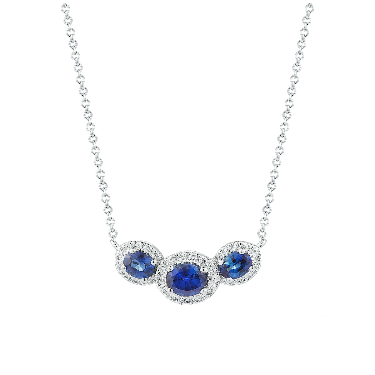 18KT White Gold Sapphire and Diamond Necklace Costco Australia