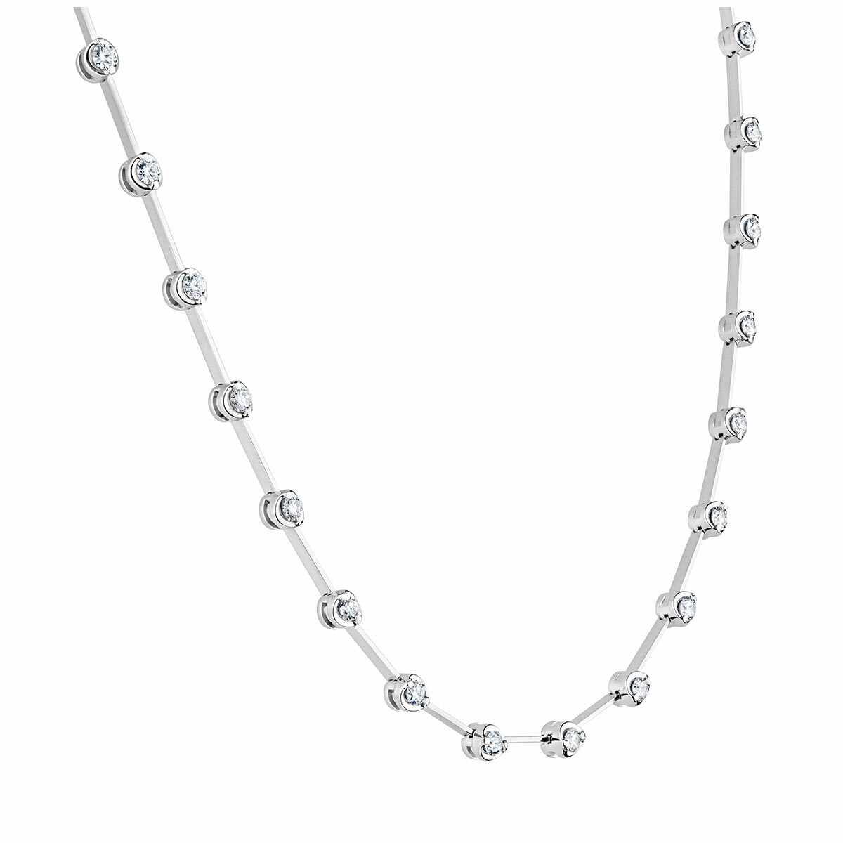 18KT White Gold VS2 I 1.00ctw Diamond Classic Line Necklace 18KT White Gold VS2 I 1.00ctw Diamond Classic Line Necklace