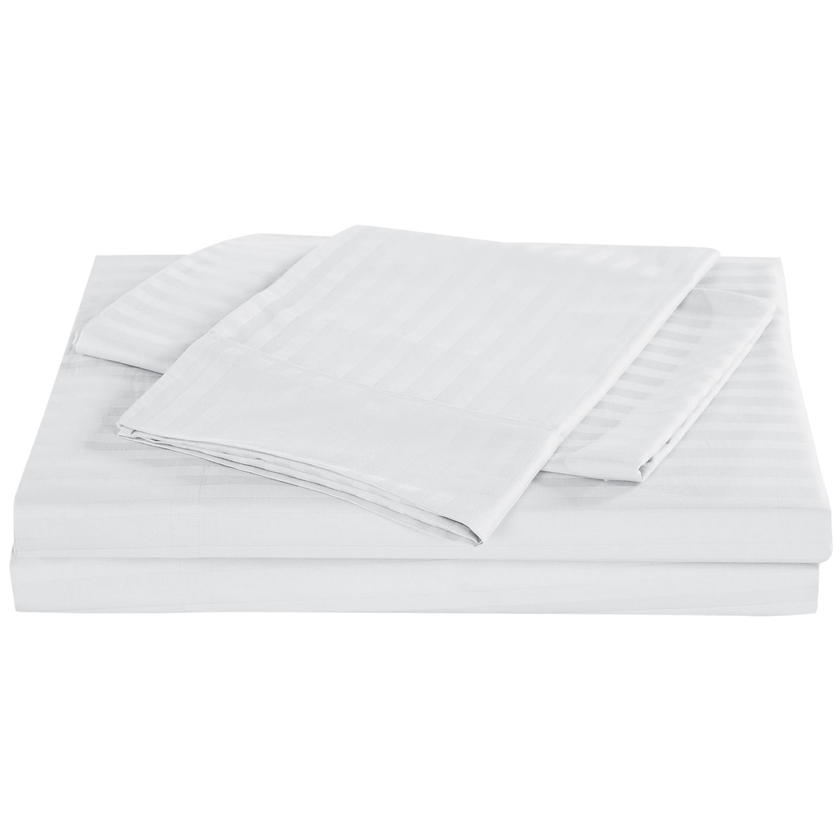 Bdirect Kensington 1200TC Cotton Sheet Set in Stripe - Double White