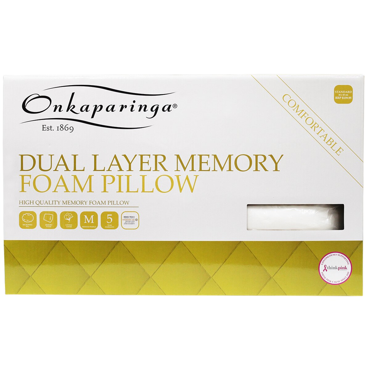 Onkaparinga Dual Layer Memory Foam Pillow Costco Australia