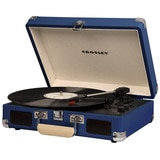 Crosley Cruiser Deluxe Portable Turntable - Blue + Free Record Storage Crate