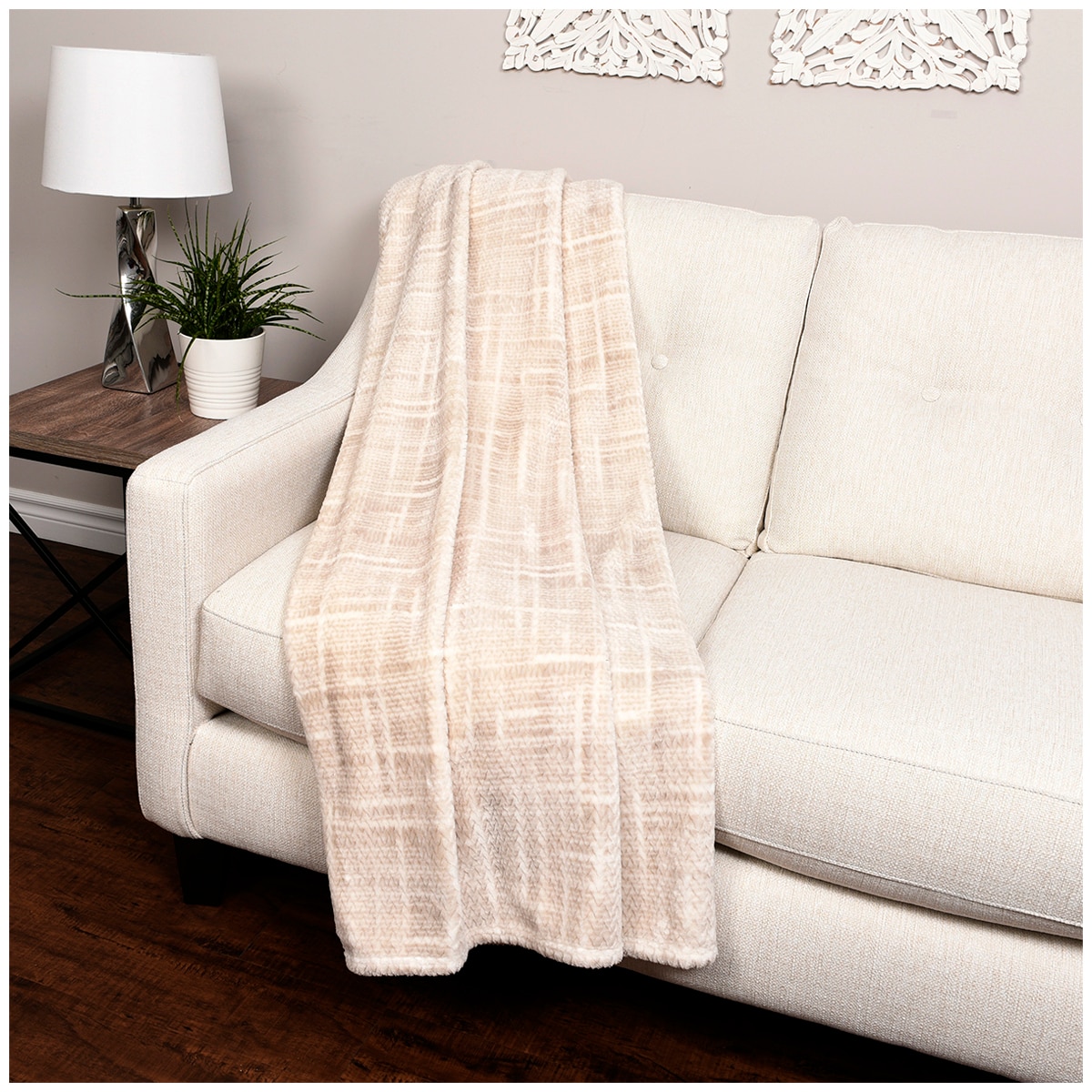 Life Comfort Printed Jacquard Throw Taupe Costco Aust...