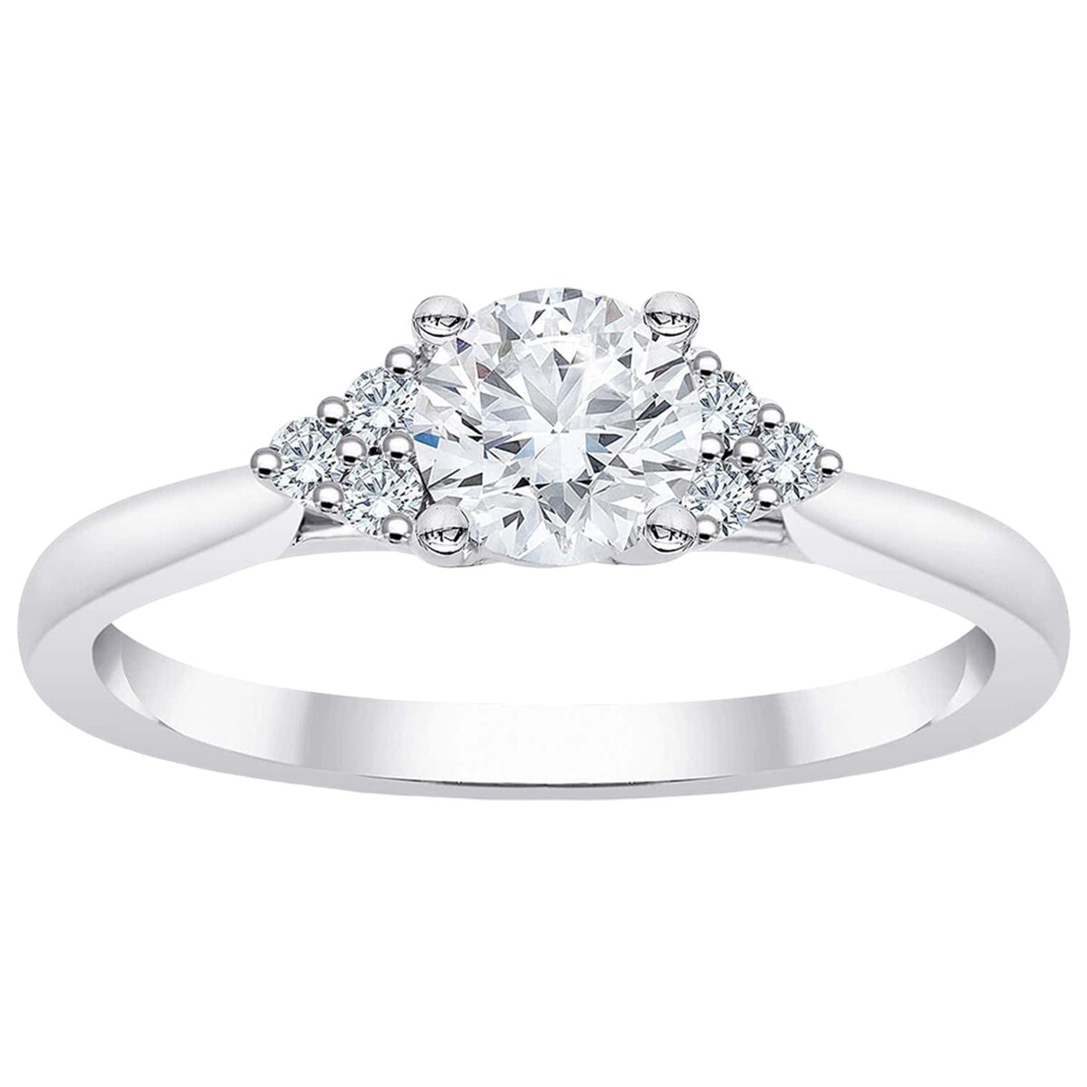 18KT White Gold 0.85ctw Diamond Bridal Set With 0.60ctw Centre