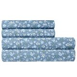 South Point Fashion Poly Flannel Sheet Set 4 Piece King Single Flowers