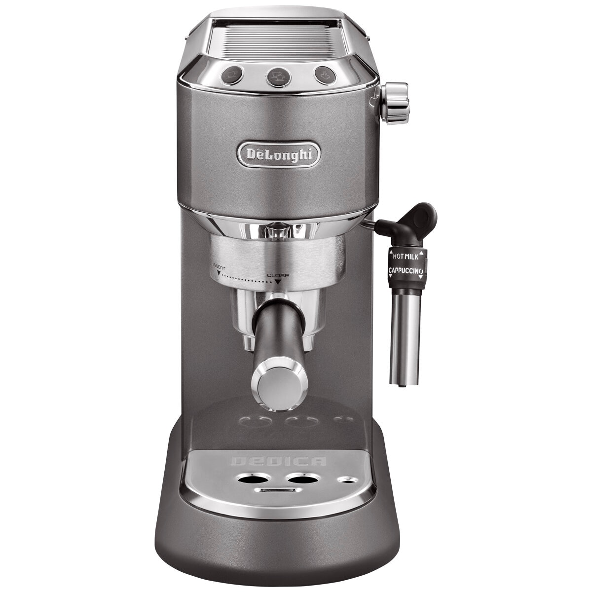 Delonghi EC785GY Dedica Metallics Coffee Machine, Pewter Grey