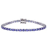 14KT White Gold Oval Cut Tanzanite Tennis Bracelet