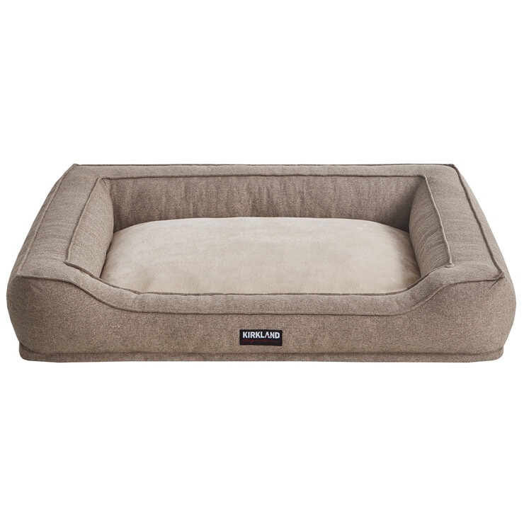 Kirkland Signature Bolster Cuddler Pet Bed Brown Jacquard
